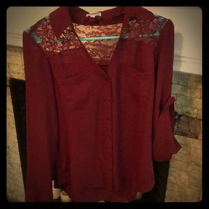 Double pocket button down blouse